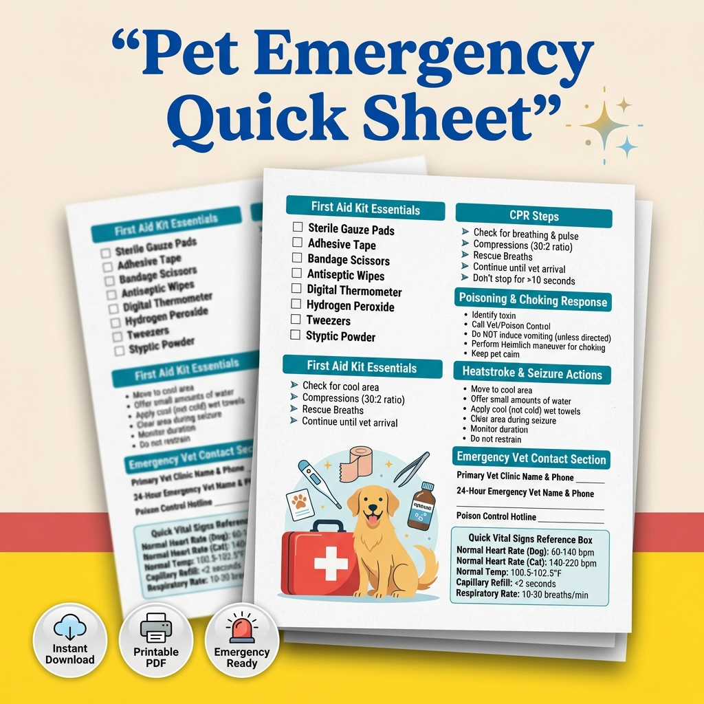 Pet Emergency Quick Sheet