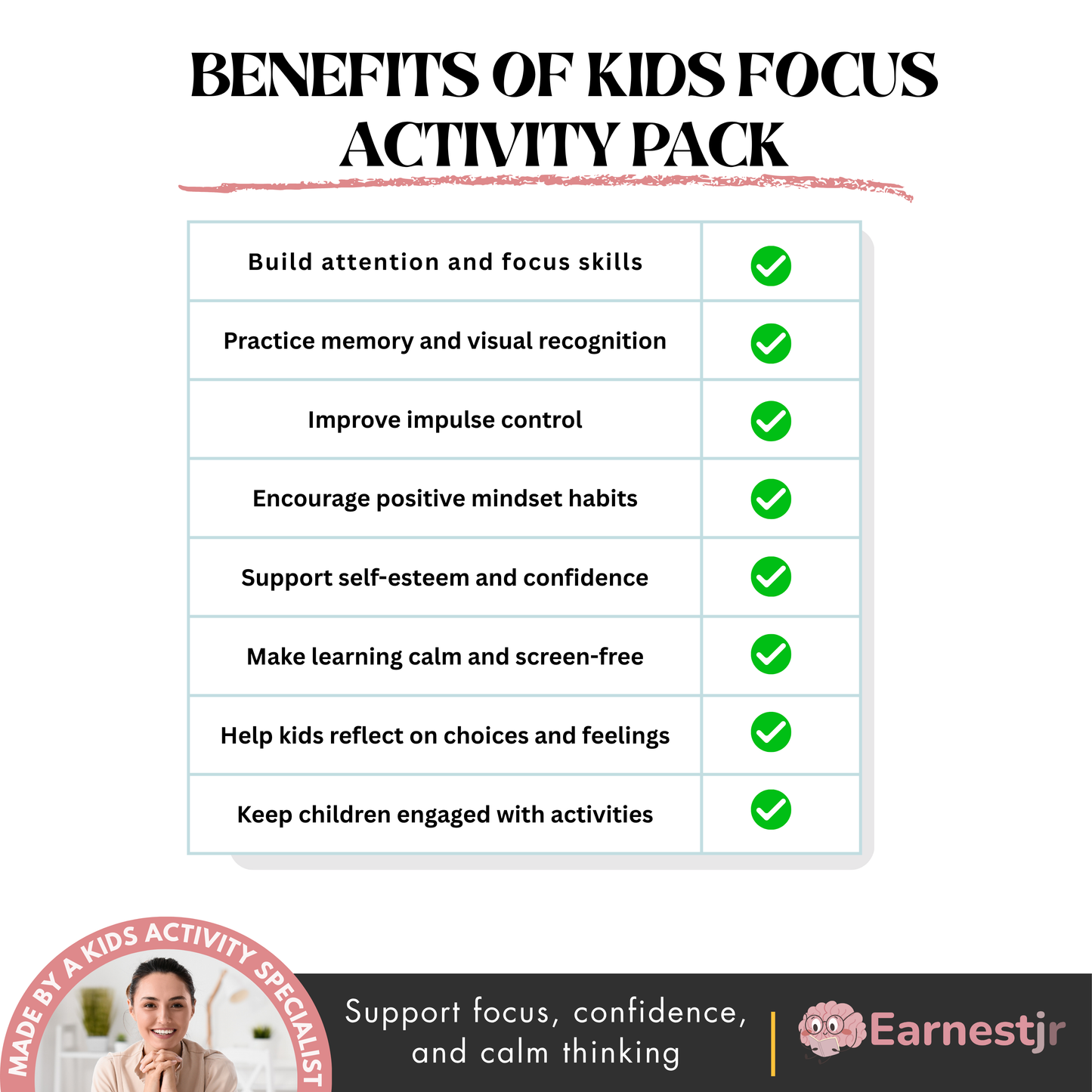 Kids Focus Activity Pack
