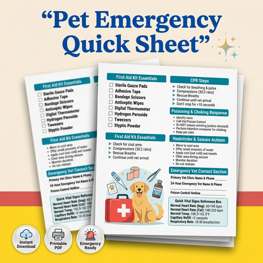 Pet Emergency Quick Sheet